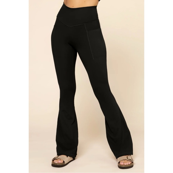 Popflex Supersculpt Flare Pant Small Black 29" Activewear Workout Gym Training - Picture 2 of 12